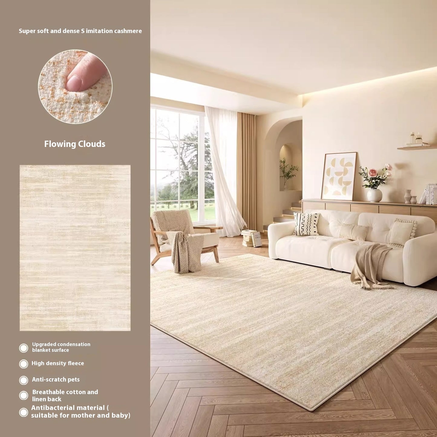 Large Area Waterproof Washable Erasable Living Room Home Carpet