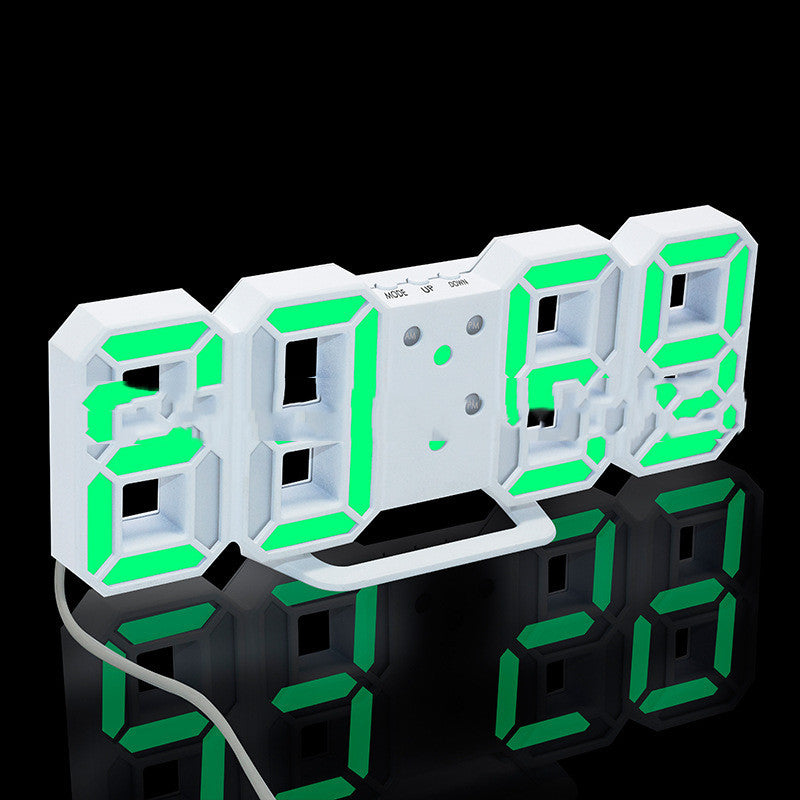 Digital Clock Electronic Alarm Clock Wall Three-dimensional Wall Clock