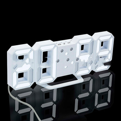 Digital Clock Electronic Alarm Clock Wall Three-dimensional Wall Clock