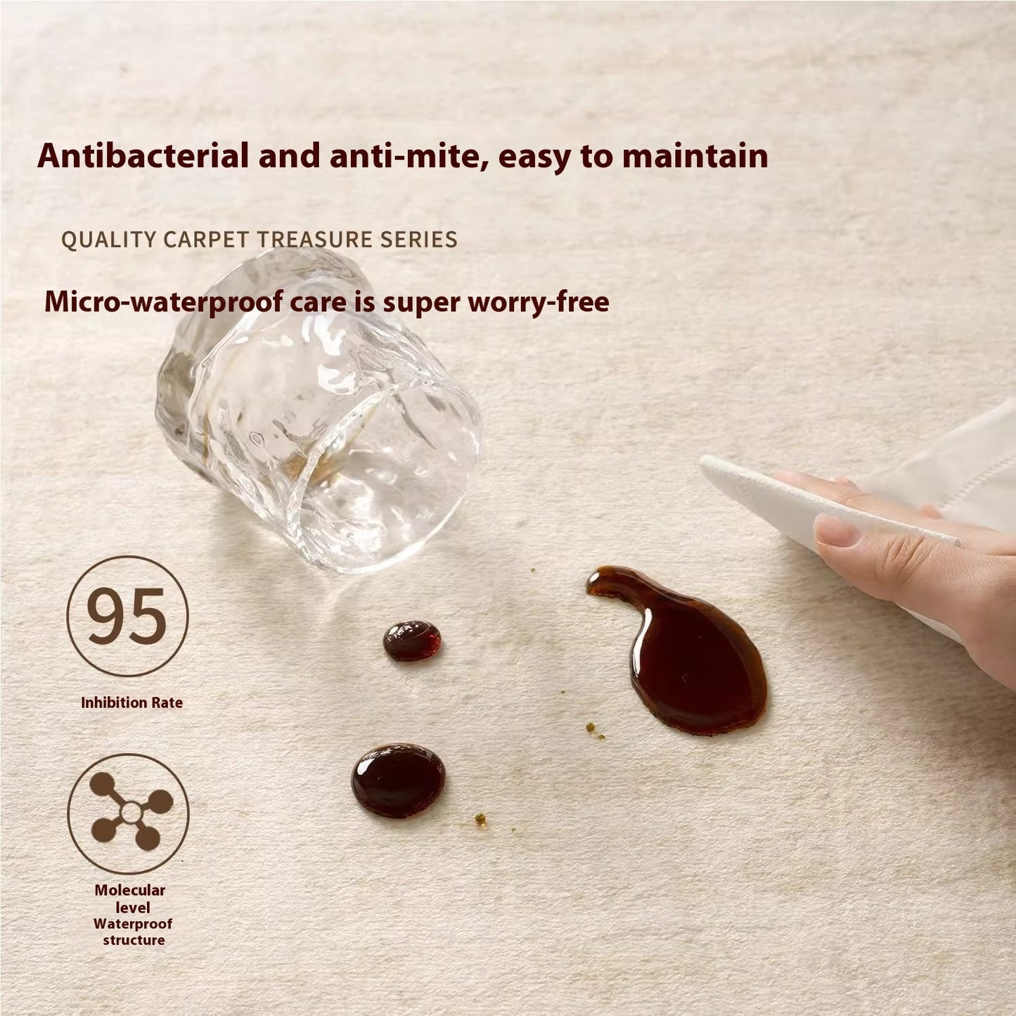 Large Area Waterproof Washable Erasable Living Room Home Carpet